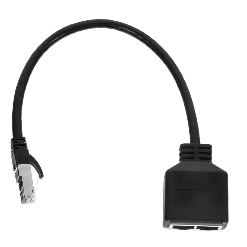 Black Ethernet Splitter Male to Dual Female Coupler High Speed Adapter for Classrooms - Image 1